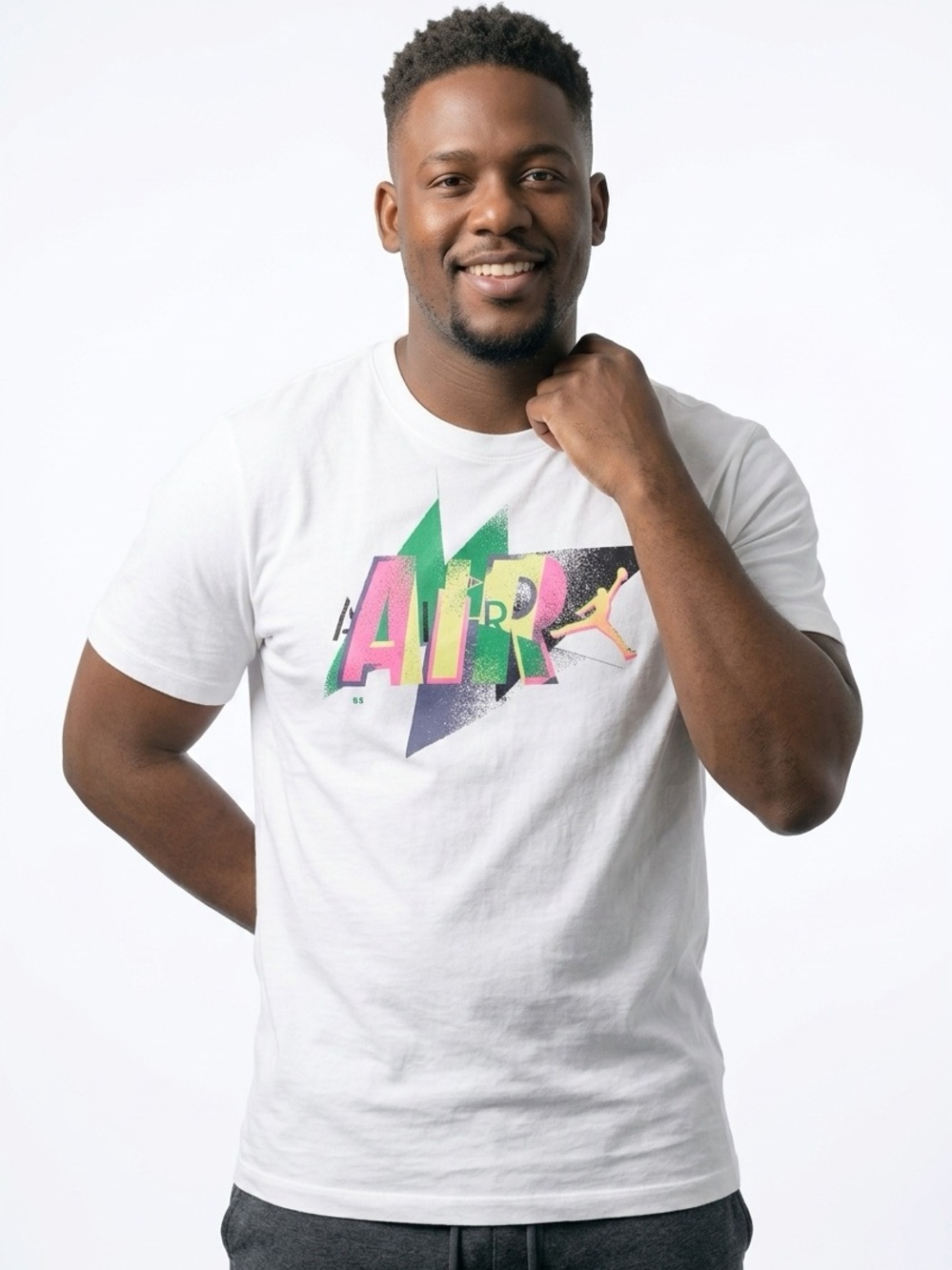 JORDAN | NIKE Air Jordan Neon Graphic Tee White Short Sleeve Men’s Size XL